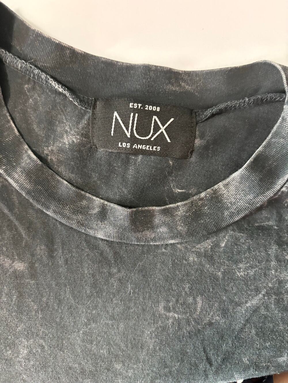 Nux Los Angeles Small Short Sleeve Black Acid Wash T Shirt